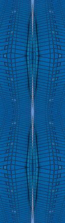 underside panoramic and perspective view to steel blue glass high rise building skyscrapers, business concept of successful industrial architectureの写真素材