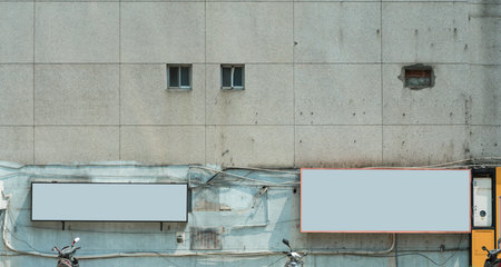 Blank advertising billboard in city of Taipei.の写真素材