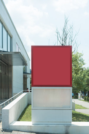 Blank advertising billboard in city of Taipei.の写真素材