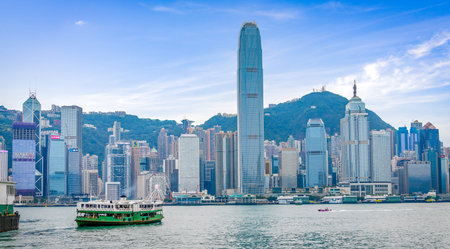 Scenery of Hong Kong City, China. Buildings and skyscrapers