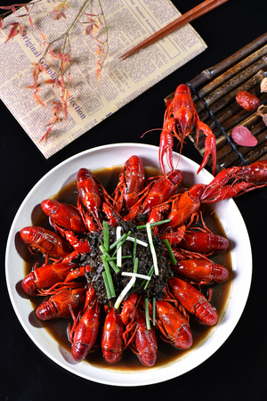 Spicy red crawfishの写真素材