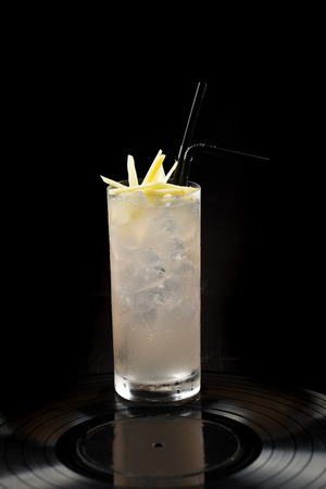 A glass of Moscow mule cocktailの写真素材