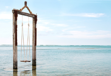 Swing in the sea - stock imageの写真素材