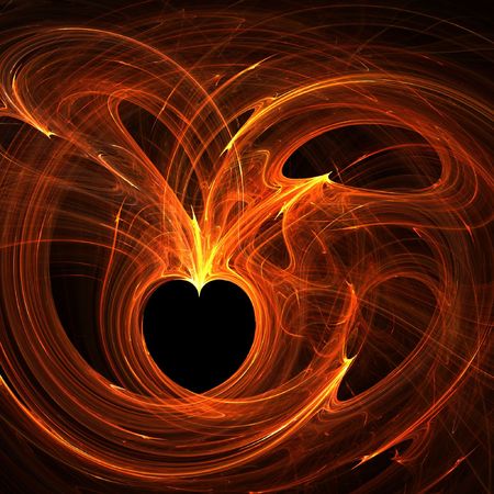 Burning wired heartsの写真素材