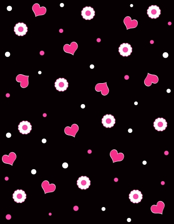 Hearts and floral patternの写真素材