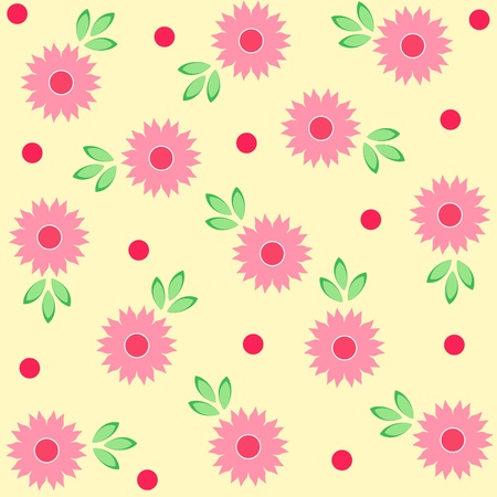 Flowers and leaves patternの写真素材