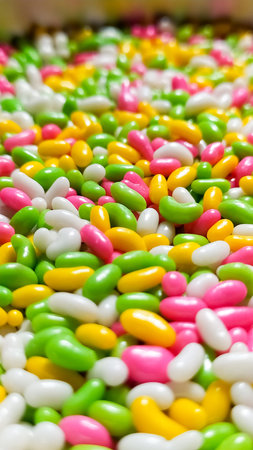 Jelly bean jeera candy colourful background