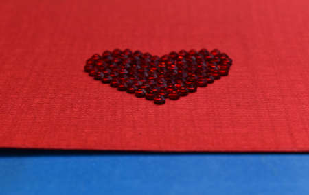 Red valentines day background with roses and glitterの写真素材