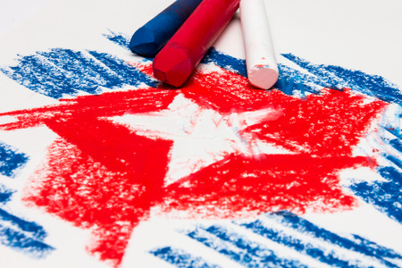 A Star in Red, White and Blue Pastelの写真素材