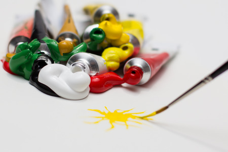 Painting with Acrylicの写真素材