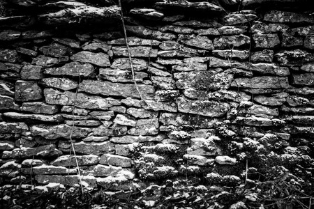 Black and White Rock Wallの写真素材
