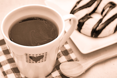 Coffee time spectacle (sepiaの写真素材