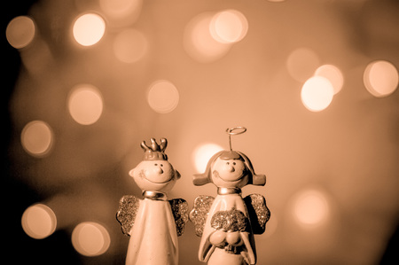 A couple of angels (sepia)の写真素材