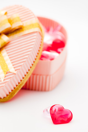 Glass heart-shaped giftsの写真素材