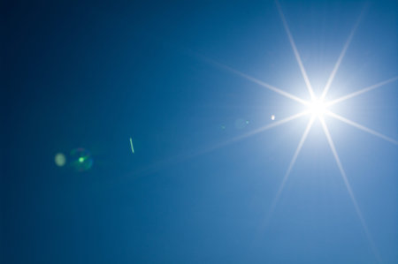Blue skies and intense sun rays