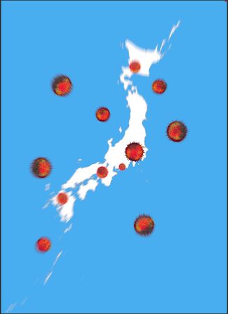 New Coronavirus Enlarged Image (Japan)の写真素材