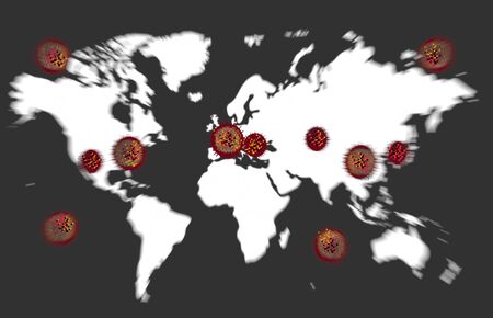 New Coronavirus Enlarged Image (World)の写真素材