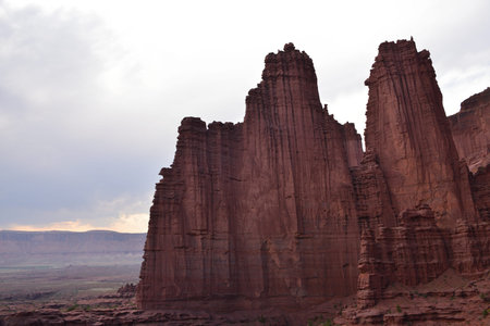 Amazing rock formations on Fisher Towers hiking trail near Moab Utah