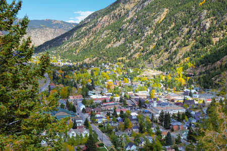Guanella Pass road near Denver Colorado in autumnの写真素材