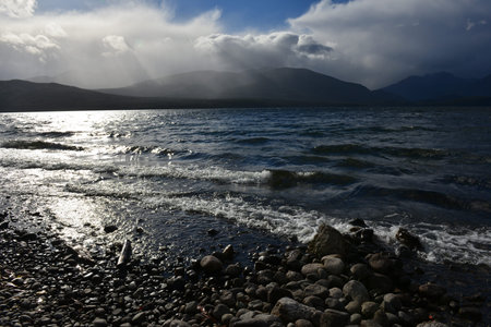 View of Te Anau lake in Fjordland New Zealand
