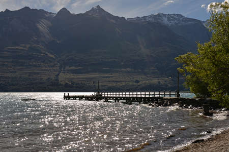 Glenorchy Wharf on Lake Wakatipuの写真素材