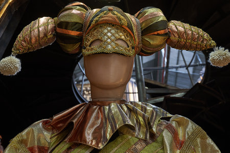 Carnival mask on a mannequin in Venice, Italyの写真素材