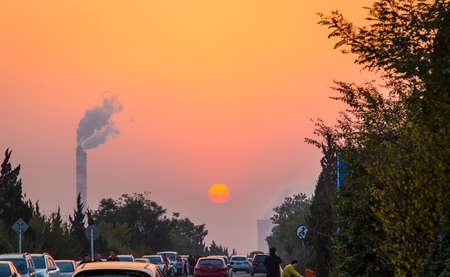 Sunset landscape of Hanyang Mausoleum in Xi'anのeditorial素材