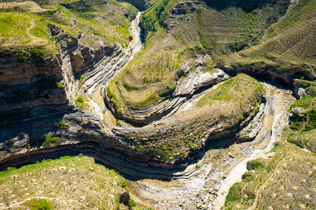 Aerial photography of the geological landforms of the Loess Plateau in northern Shaanxiの写真素材
