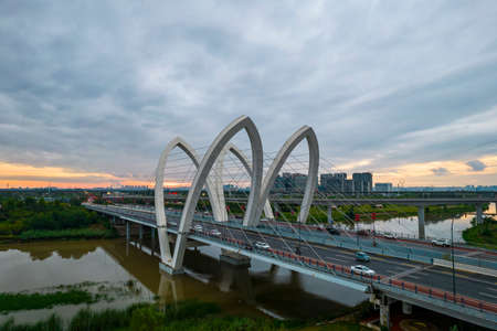 Shaanxi Xi'an Fenghe natural landscapeの写真素材