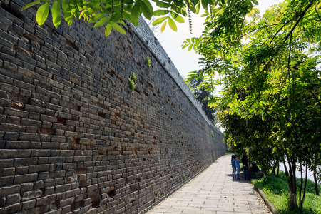 A sunny day in ancient wall sceneryのeditorial素材