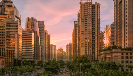 Modern architecture at Guangzhouのeditorial素材