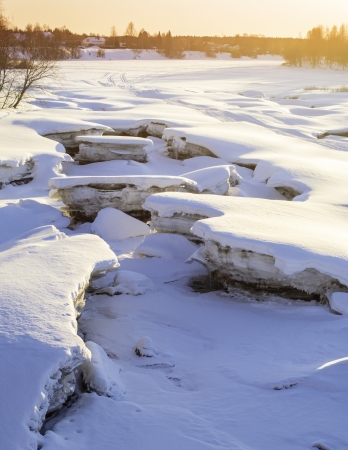 Ice Melting On The Riverの写真素材