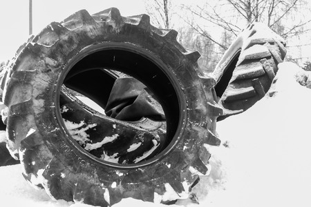 The heavy snowstorm in the Northern Finland covered just about everything with thick snow.の写真素材