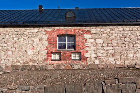 A detail in an old building at the old fortress area in Lappeenranta, Finland. The area is full of old buildings and details like this.の写真素材