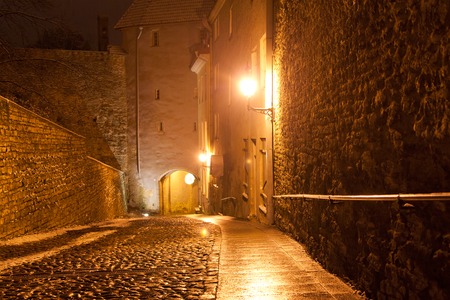 night views of Tallinn on New Year's Eve, Estoniaの写真素材