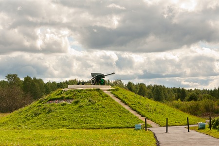Kirishi, Leningrad region of Russia, the war memorial, gun ZIS-3の写真素材