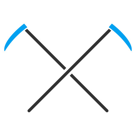 Scythes flat raster icon. An isolated icon on a white background.の写真素材