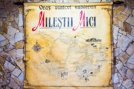 MOLDOVA, MILESTII MICI 2018 - may 2018: map of the wine storage. Milestii Mici has the worlds largest underground wine storage cave network.のeditorial素材