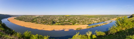 beautiful panorama View to the Dniester River, Moldova, Tipova On the opposite Bank - Republic...