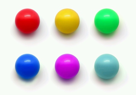 color balls on white background の素材