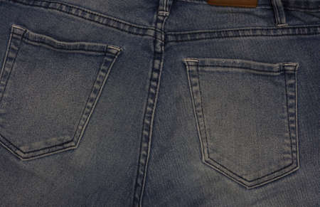 blue jeans old pockets closeupの写真素材