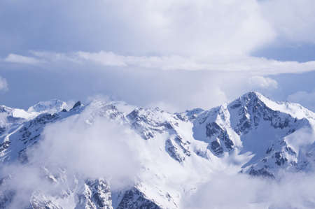Snow-capped mountain peaks
