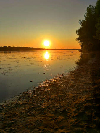 Twilight on the riverの写真素材