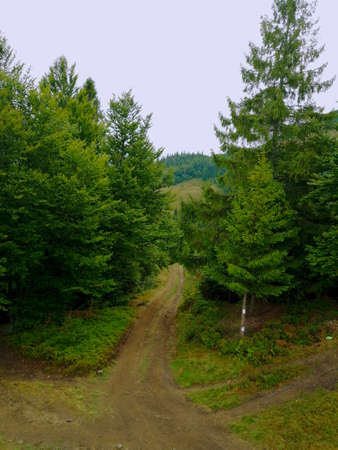Narrow mountain road for cyclistsの写真素材