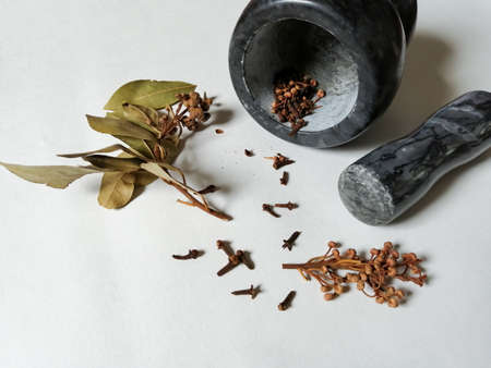Mortar and seasonings for grindingの写真素材