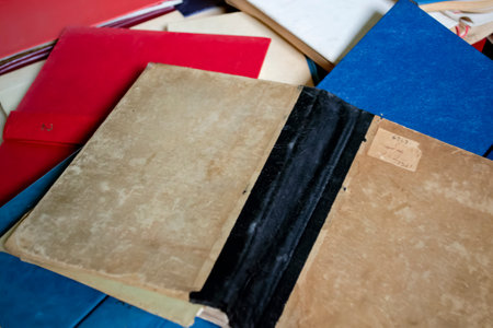 Lots of old books. Old books are in a heap. a dumping ground for books. A lot of old books are clouded up. Book Flea Market.の写真素材