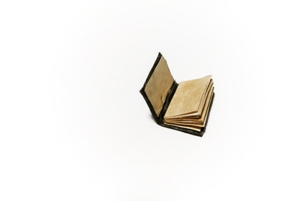 Toy books on a white background. Miniature books on a white background. beautiful little books.の写真素材