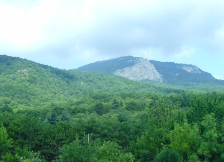 resort area - beautiful view of the big mountains. mountain view.の写真素材