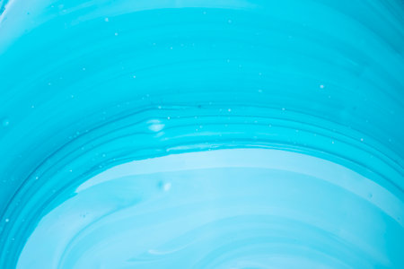 Soft, blue color. Blue paint mixing. A nice shade of blue.の写真素材