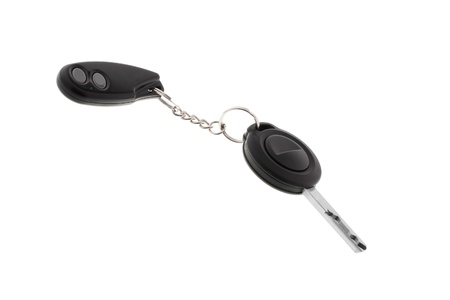 Key charm from car with wireless on white backgroundの写真素材